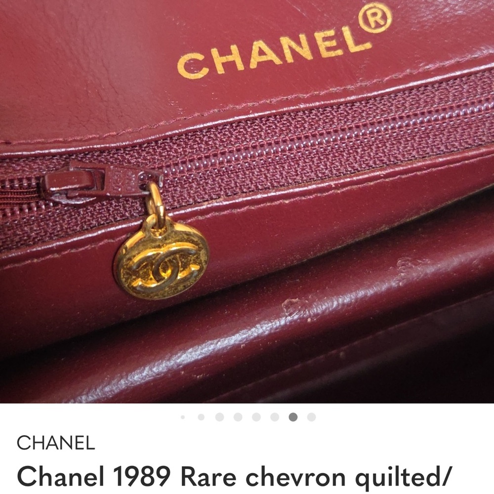 Chanel RARE 1989 Chevron quilted/leather 24kt gold plated limited production bag